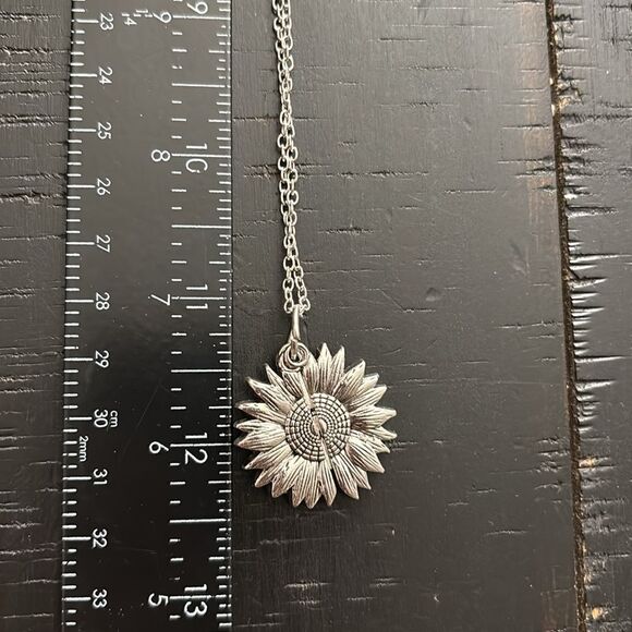 You Are My Sunshine Open Close Charm Locket Necklace Silver Tone Articulated - Picture 6 of 6